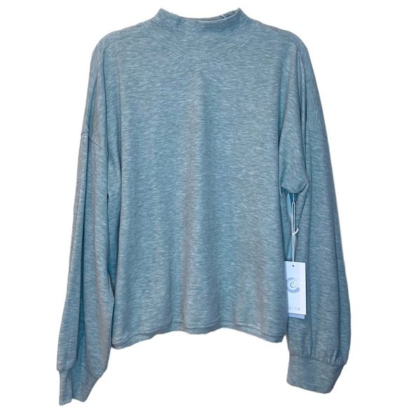 Johnny Was Calme Puff Sleeve Sweatshirt Sage XXL Plus Size - Picture 3 of 9